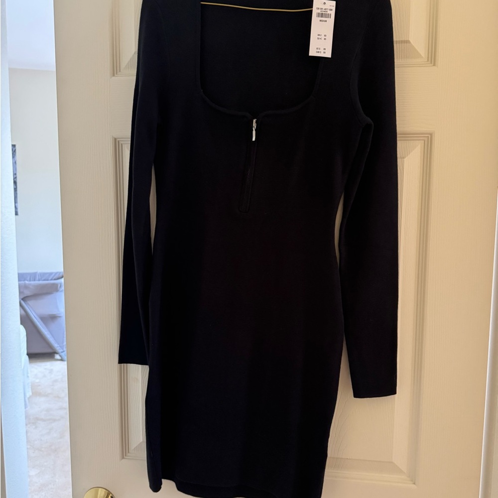 Abercrombie & Fitch Black Long Sleeve Sweater Dress